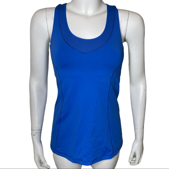 lululemon athletica Tops - Lululemon Tone It Tank Top Built-in Bra Blue 6
